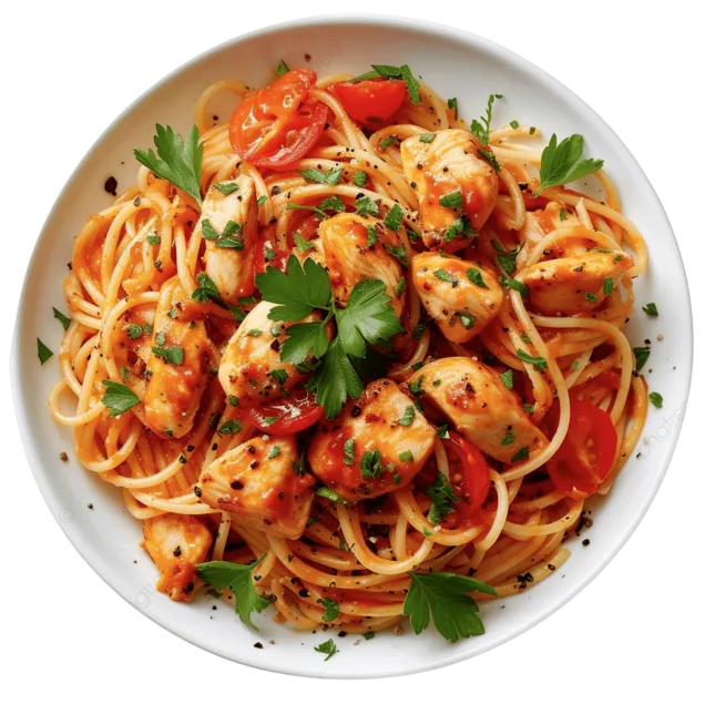 PASTA AL FILETTO CON POLLO